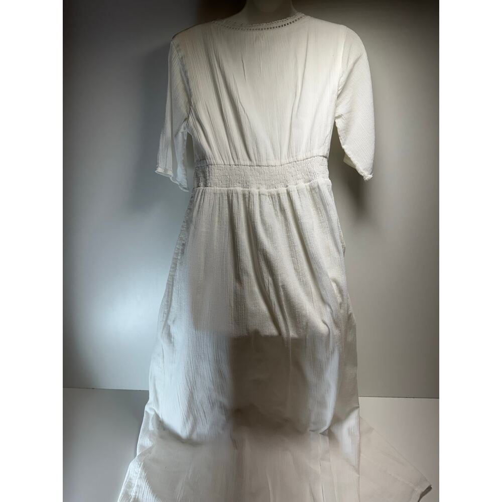 Louise Misha Women’s Sz 40 US Sz 8 Dress White Organic Gauzy Cotton Boho FLAWS - Picture 6 of 13